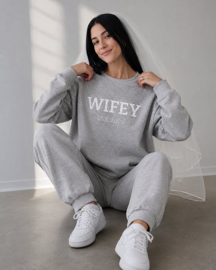 White Wifey Est Sweatshirt