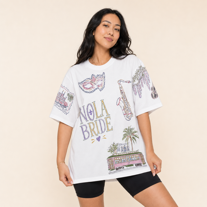 NOLA Bride Doodles T-shirt
