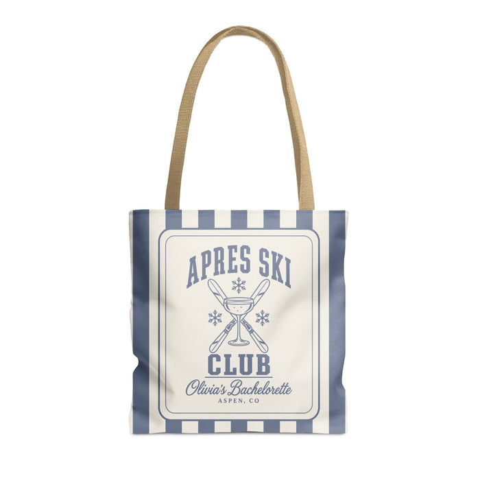 Apres Ski Club striped tote bag, Blue Jean