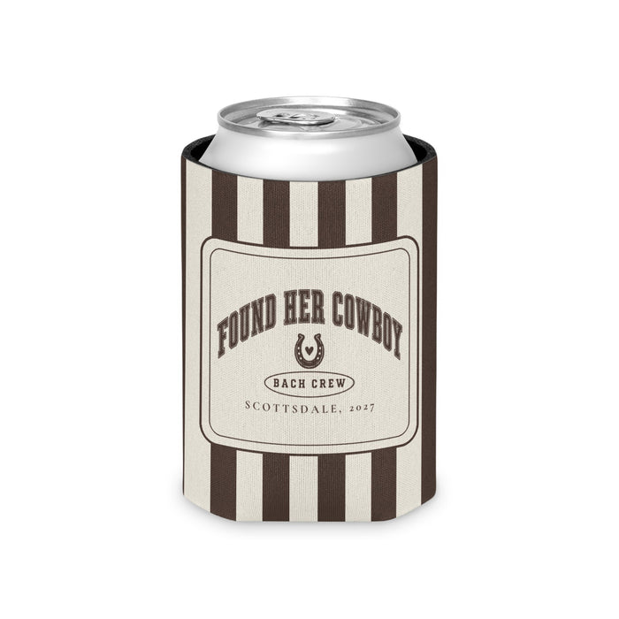 Found Her Cowboy striped can cooler, Espresso
