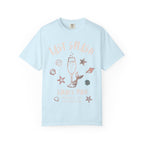 "Last Splash" Sarah's Bach t-shirt with starfish, champagne, and mermaid tail graphic.