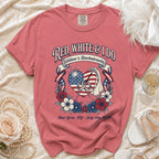 Red, White & I Do bachelorette t-shirt with heart design.