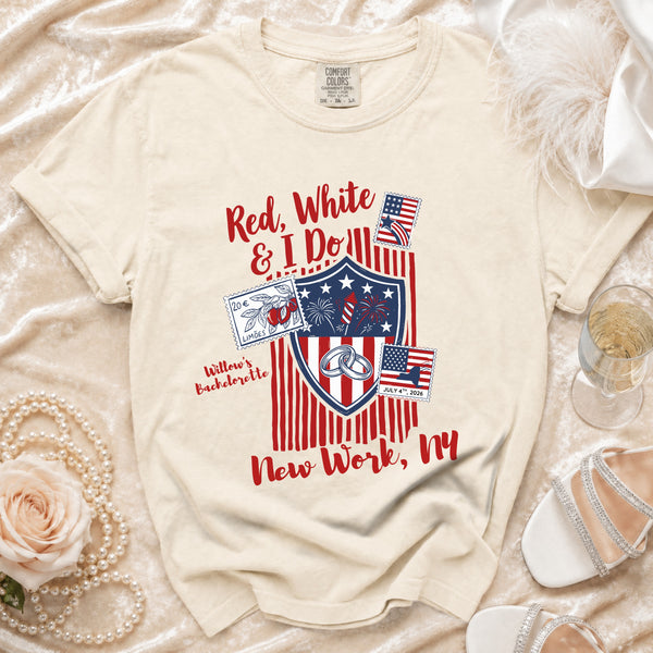 4th of July Red, White & I Do T-shirt in Ivory