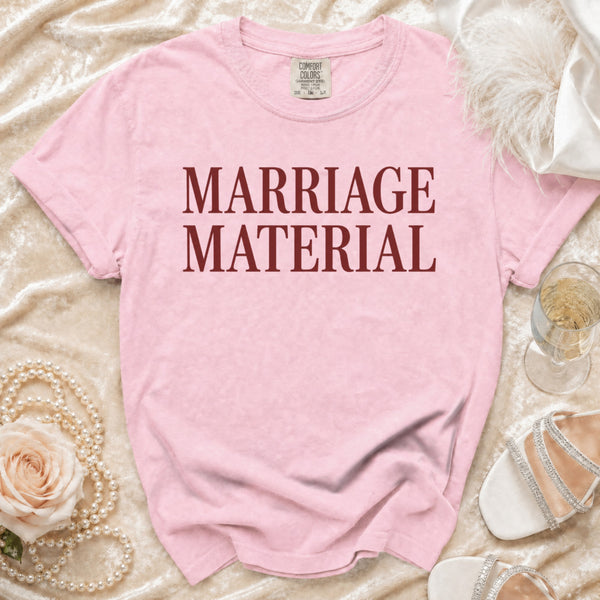 Marriage Material" Statement T-Shirt in Blossom