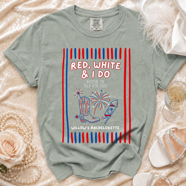 Red, White & I Do Celebration T-Shirt in Bay