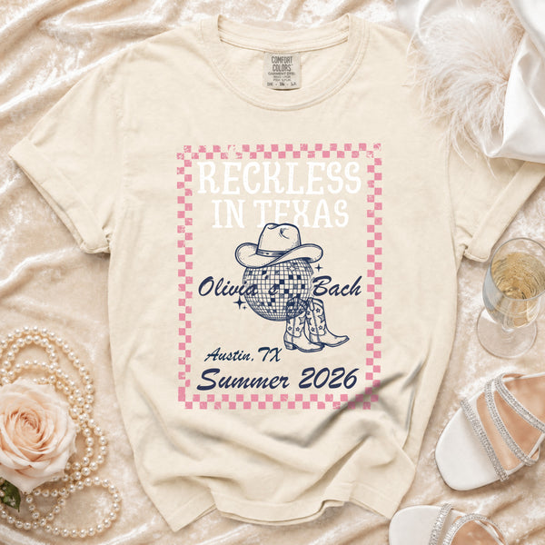 The Disco Cowgirl Bachelorette T-Shirt in Ivory