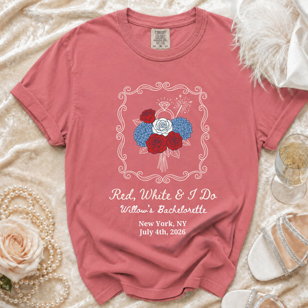 Red, White & I Do Celebration T-shirt in Watermelon