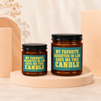 Two glass candles with humorous "My Favorite Daughter-In-Law" text.