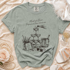 Maid of Honor, Professional Chaos Coordinator t-shirt with champagne tower illustration.