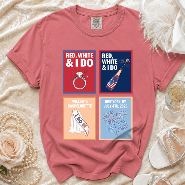 Red, White & I Do Celebration T-shirt in Watermelon