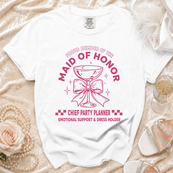Maid of Honor T-Shirt in White