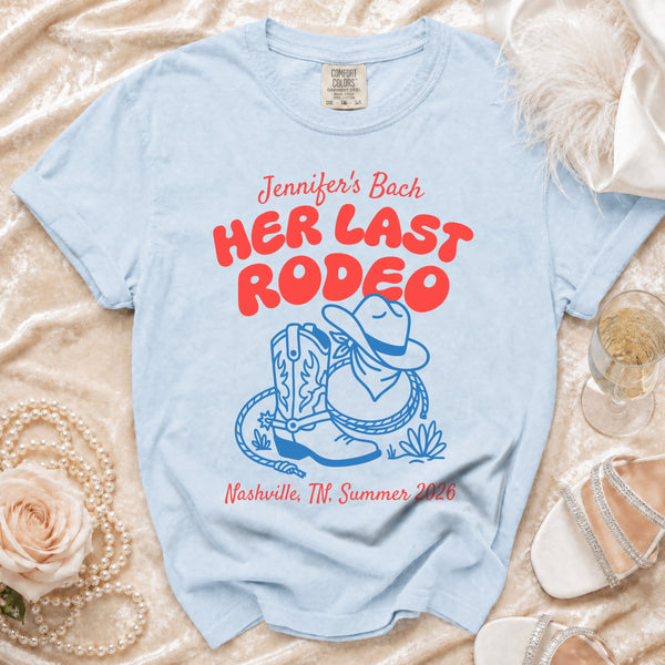 Her Last Rodeo Nashville Bach T-Shirt in Chambray