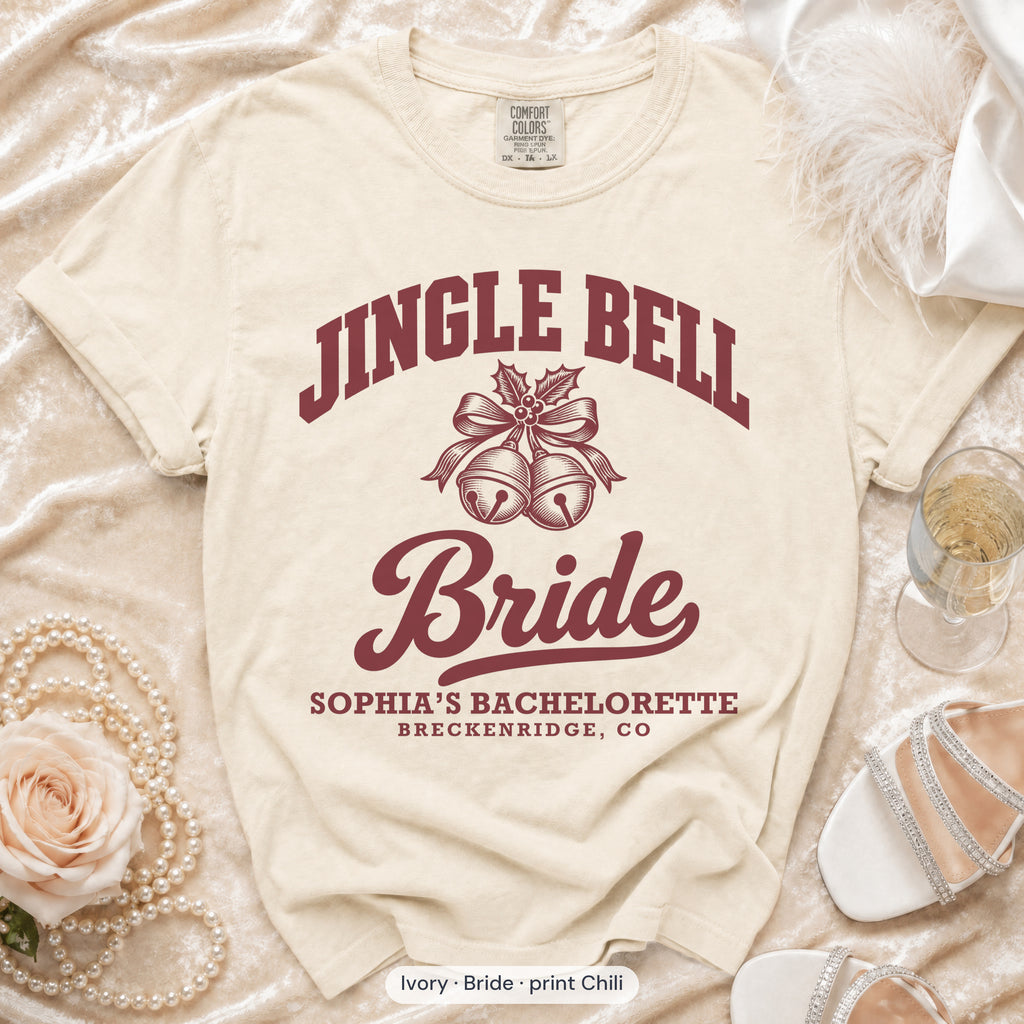Ivory Jingle Bell Bride & All The Jingle Ladies bride t-shirt