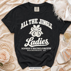 Black Jingle Bell Bride & All The Jingle Ladies bachelorette crew t-shirt
