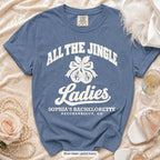 Blue Jean Jingle Bell Bride & All The Jingle Ladies bachelorette crew t-shirt