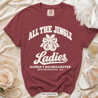 Chili Jingle Bell Bride & All The Jingle Ladies bachelorette crew t-shirt