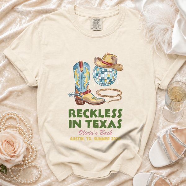 Reckless Disco Texas Bachelorette T-shirt in Ivory