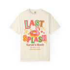 Cream t-shirt with "LAST SPLASH" text, flamingo, and donuts.