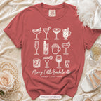Crimson Merry Little Bride & Merry Little bachelorette crew t-shirt