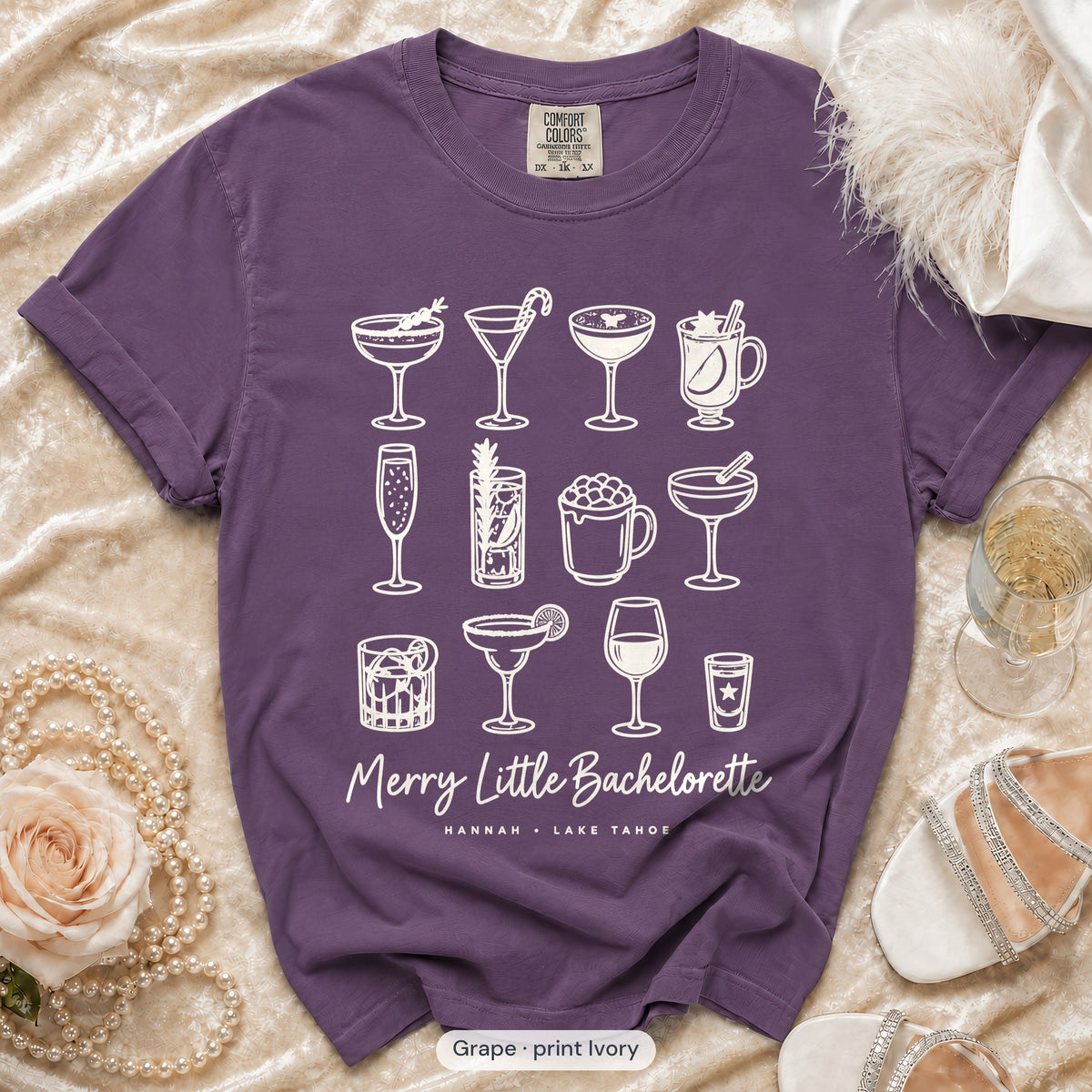 Grape Merry Little Bride & Merry Little bachelorette crew t-shirt