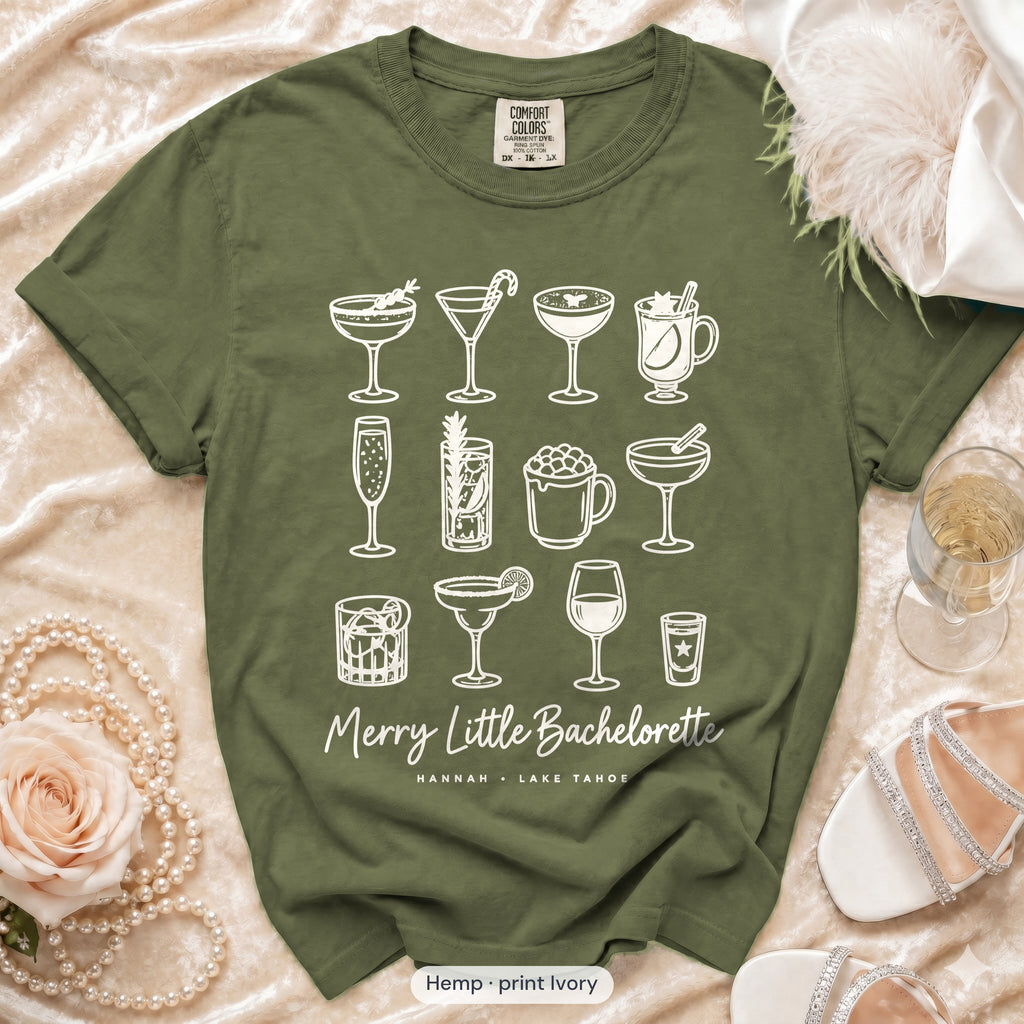 Hemp Merry Little Bride & Merry Little bachelorette crew t-shirt