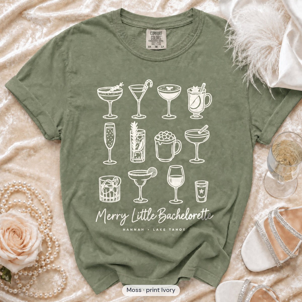 Moss Merry Little Bride & Merry Little bachelorette crew t-shirt