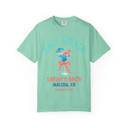 T-shirt with "Last Splash" text, margarita, flamingo, and bachelorette details.