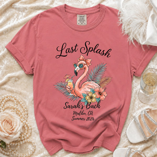 Last Splash Tropical Flamingo T-Shirt in Watermelon