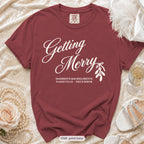 Chili Getting Merry'd & Getting Merry bachelorette crew t-shirt