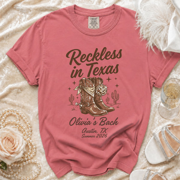 Reckless Texas Bach Party T-Shirt in Watermelon