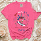 Bride's bachelorette t-shirt for Willow's July 4th, 2026 New York celebration.
