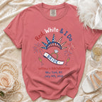 Red, White & I Do BRIDE bachelorette t-shirt for Willow's July 4th, 2026 celebration.