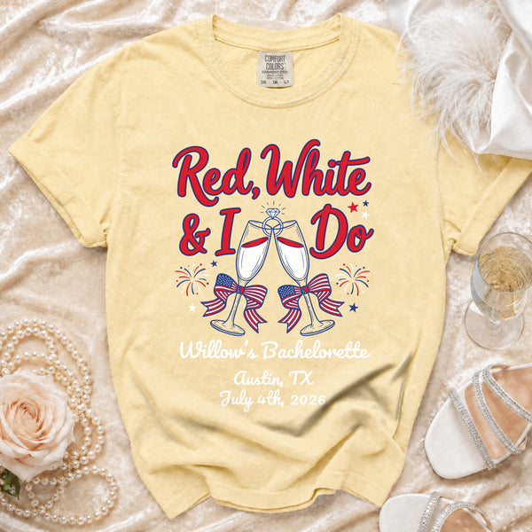 Red, White & I Do T-Shirt in Butter