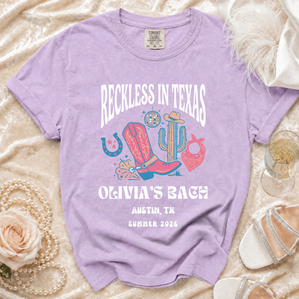 Reckless Texas Disco Cowgirl T-Shirt in Orchid