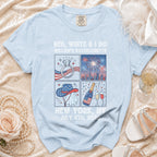 Light blue t-shirt for Willow's Bachelorette NYC July 4th, 2026.