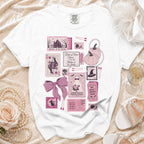 White t-shirt with pink gothic wedding graphics and text "Mother of the Bride".