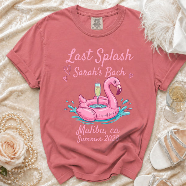 Last Splash Sarah's Bach Flamingo T-Shirt in Watermelon