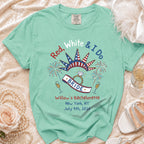 Mint t-shirt with "Red, White & I Do" and "Willow's Bachelorette" text.