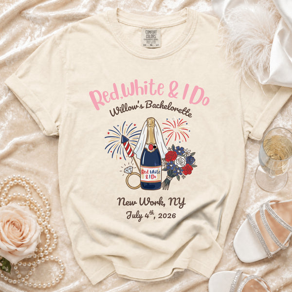 Red White & I Do Celebration T-Shirt in Ivory