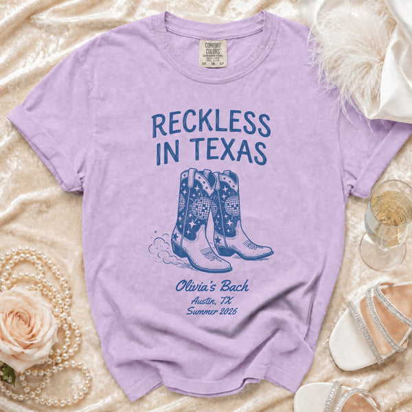 Reckless Texas Disco Cowgirl T-shirt in Orchid