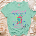 Mint green t-shirt with "Last Splash Sarah's Bach Malibu Ca Summer 2025" text.