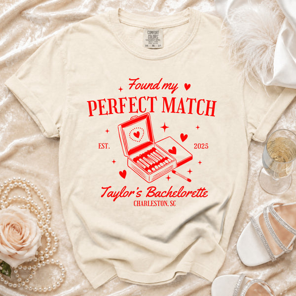 Found My Perfect Match Bachelorette T-shirt in Ivory
