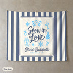 Snow In Love personalized wall tapestry, Blue Jean stripes