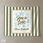Snow In Love personalized wall tapestry, Moss stripes