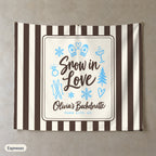 Snow In Love personalized wall tapestry, Espresso stripes