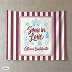 Snow In Love personalized wall tapestry, Berry stripes