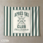 Apres Ski Club personalized wall tapestry, Blue Spruce stripes