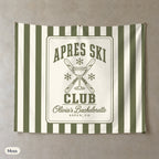 Apres Ski Club personalized wall tapestry, Moss stripes