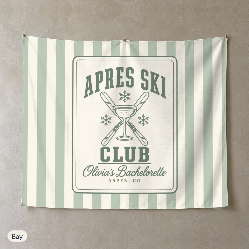 Apres Ski Club personalized wall tapestry, Bay stripes