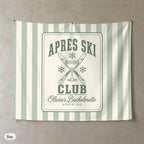 Apres Ski Club personalized wall tapestry, Bay stripes